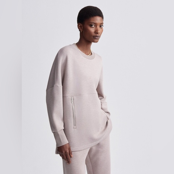 Varley Tops - Varley Paige Longline Sweat‎ Taupe Marl Oversized Sweatshirt dreamsoft